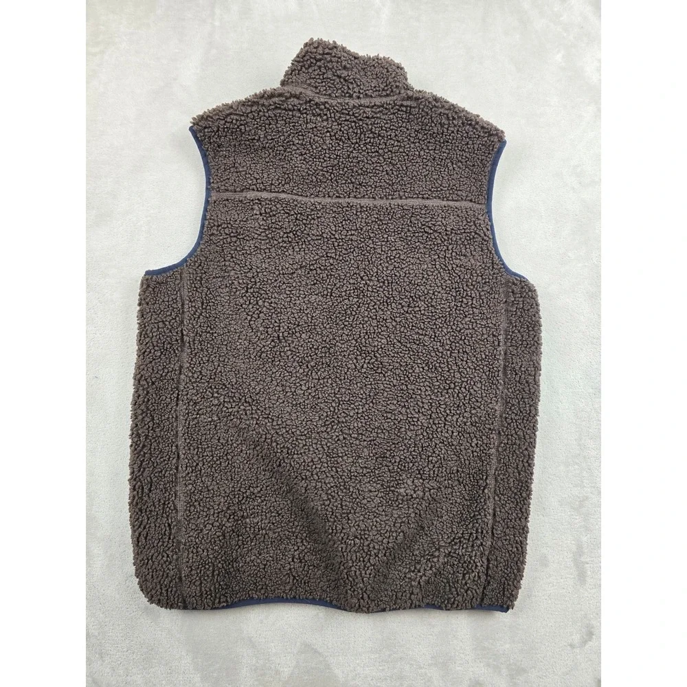 Orvis Mad River Fleece Vest Mens M Brown Sherpa Full Zip Outdoor Layer Fish 25ZE